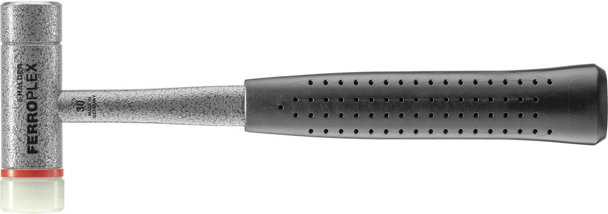 HALDER FERROPLEX Schon- und Schlosserhammer 290 mm Stahlrohrstiel, harter Schlag, Nylon/Vergütungsstahl
