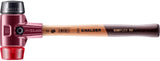 SIMPLEX Schonhammer 300 mm Holzstiel, Gummi schwarz mittelhart & Plastik rot hart von HALDER