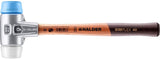 HALDER SIMPLEX Schonhammer 300 mm Holzstiel, Superplastik weiß/TPE-soft blau, Kopf-Ø 30 mm