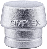 HALDER SIMPLEX Schonhammerkopf 40 mm Weichmetall silber hart – hitzeunempfindlich