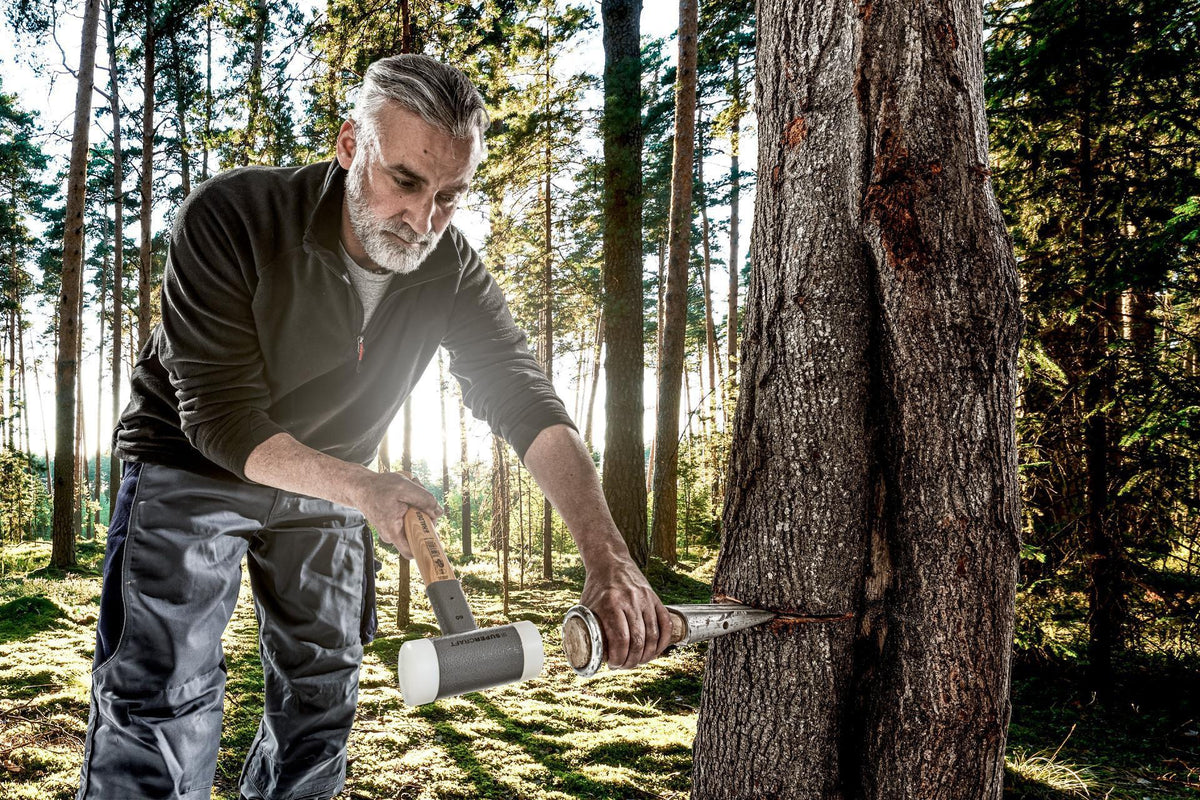 HALDER Schonhammer SUPERCRAFT Hickory 300 mm rückschlagfrei mit Nylon-Schlagköpfen