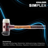 HALDER SIMPLEX Schonhammer 300 mm mit Gummi- und Nylon-Einsatz