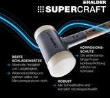 HALDER Schonhammer SUPERCRAFT, 335 mm, rückschlagfrei, harter Nylonkopf, Stahlrohrstiel