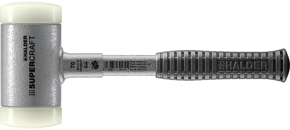 HALDER Schonhammer SUPERCRAFT, 335 mm, rückschlagfrei, harter Nylonkopf, Stahlrohrstiel
