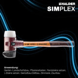 SIMPLEX Schonhammer Plusbox Starterkit von HALDER, 60 mm Kopf, Gummi/Superplastik, lackierter Holzstiel