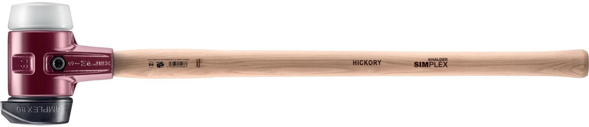 Halder Simplex Vorschlaghammer 3170g, Ø80mm, Hickorystiel, mittelharte Einsätze