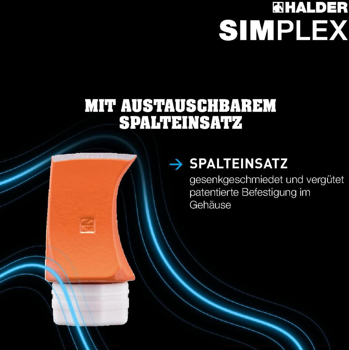 Spalthammer SIMPLEX 4100 g von HALDER – Hickorystiel 850 mm, KWF-geprüft