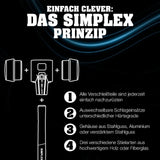 SIMPLEX Schonhammer 295 mm von HALDER – Weich/Mittelhart mit Holzstiel und TPE-Einsätzen