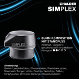 SIMPLEX Schonhammer Plusbox Starterkit von HALDER, 60 mm Kopf, Gummi/Superplastik, lackierter Holzstiel