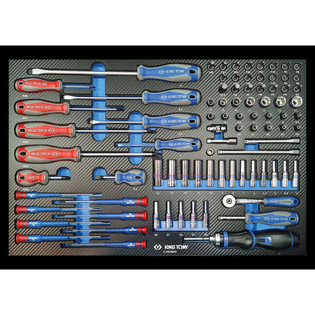 KING TONY Profi-Werkzeuge - 1/4" Steckschlüssel-Set, metrisch, mit Zubehör - 93 tlg. 92593MRE