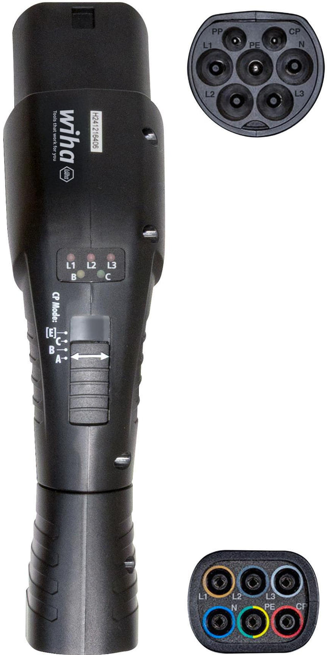 WIHA Messadapter Typ-2 Funktionsprüfung von Wallboxen mit LED-Anzeige