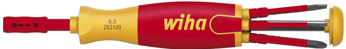 Wiha Magazinbithalter 38610 6-teilig VDE isoliert Schlitz/PH mit SoftFinish-Griff