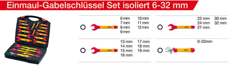 WIHA Einmaul-Gabelschlüssel-Set 5590N 21-teilig 6-32 mm VDE isoliert