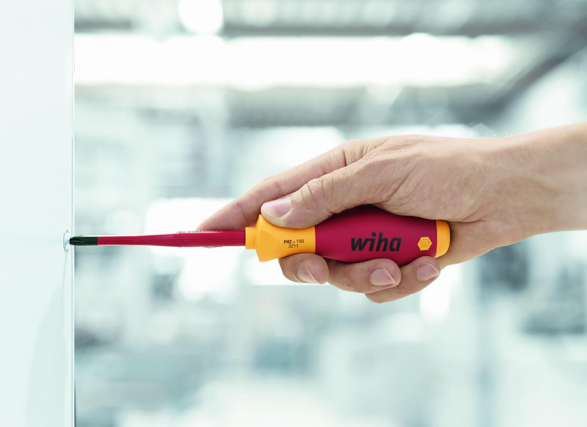 WIHA Schraubendreher 3211 slimFix PH 1 VDE isoliert, 80 mm Klinge