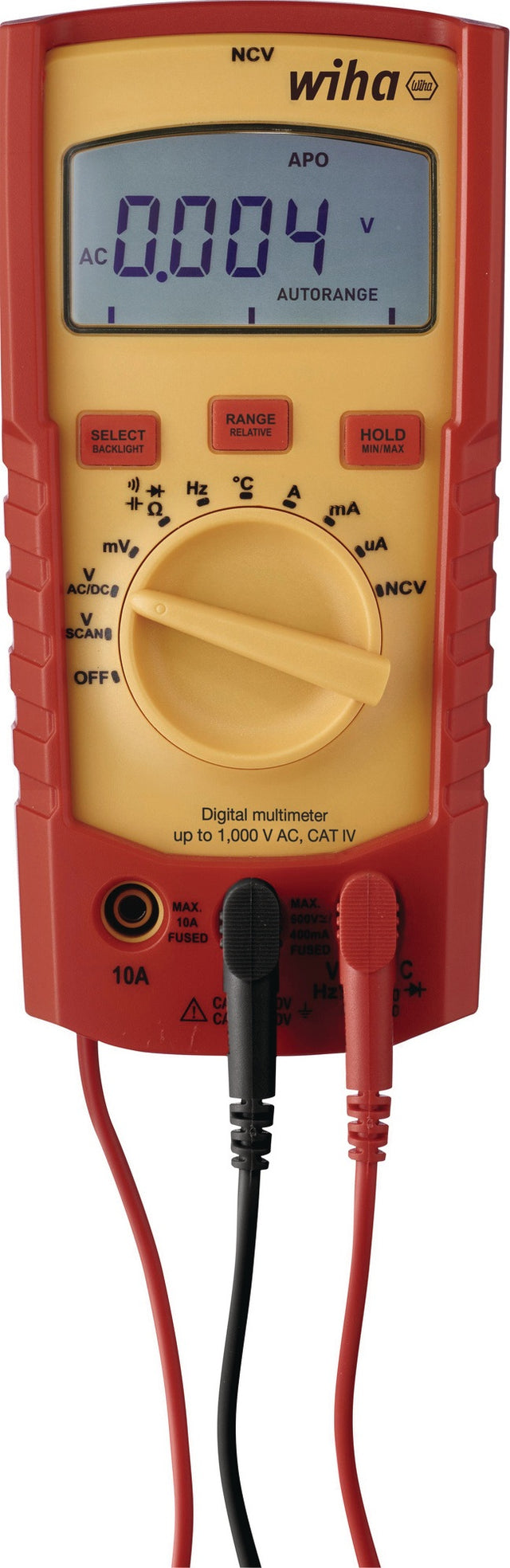 WIHA Multimeter 0-1000 V AC RMS mit True-RMS-Funktion und CAT IV 600 V
