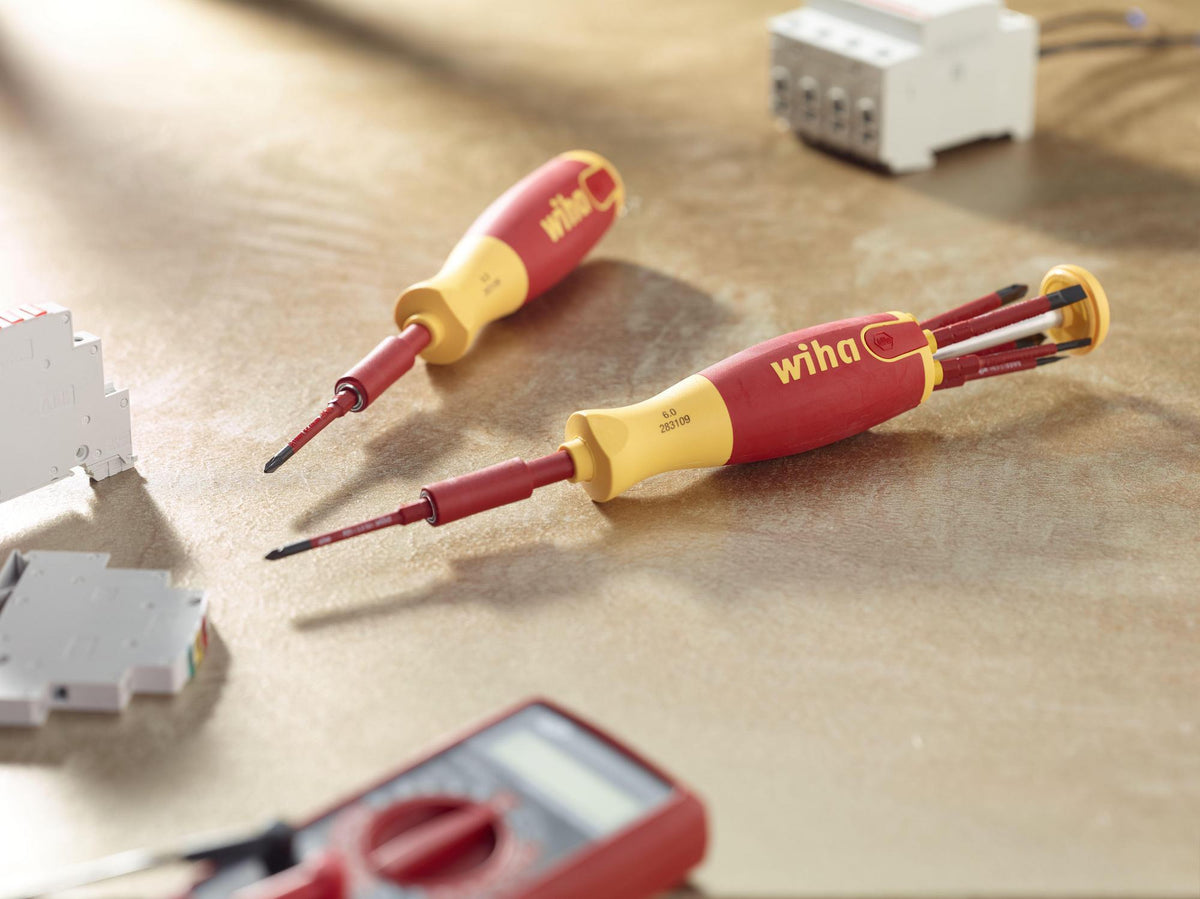 Wiha Magazinbithalter 38610 6-teilig VDE isoliert Schlitz/PH mit SoftFinish-Griff