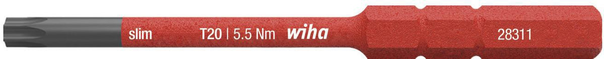 WIHA SlimBit electric VDE-Wechselklinge Schlitz 2,5 x 75 mm – Isoliert für Drehmomentgriffe