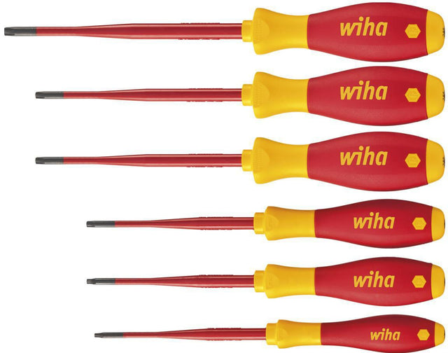 Wiha Schraubendrehersatz 3251TRK6 6-teilig TX-BO mit SoftFinish Mehrkomponentengriff und isolierten Rundklingen