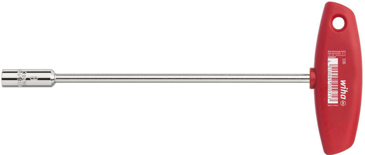 Wiha Sechskantsteckschlüssel SW 5,5 mm mit Quergriff, Klingenlänge 125 mm, 1K-Griff