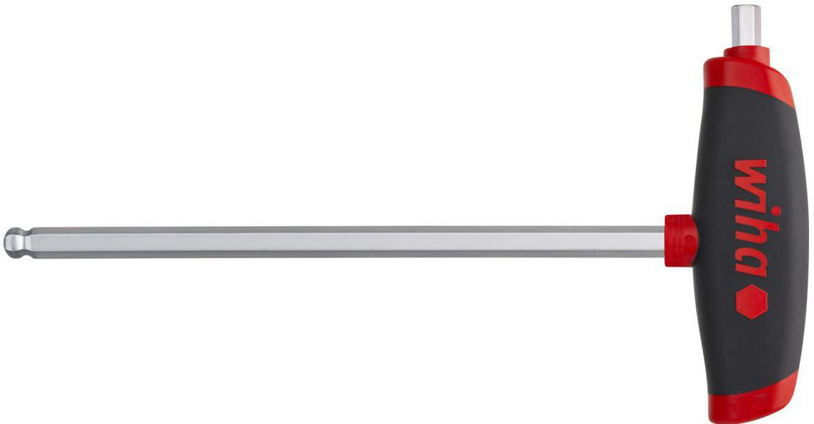 WIHA Stiftschlüssel mit Quergriff SW 3 mm, 150 mm Klinge, Sechskant-Kugelkopf + Seitenabtrieb