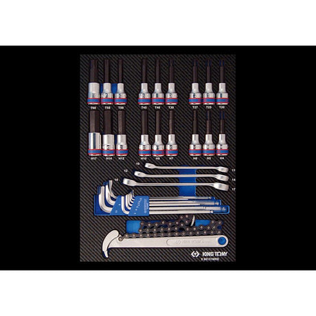 KING TONY Profi-Werkzeuge - Inbus-, TORX® und 6-Kant Bit-Set, EVAWAVE - 31 tlg. 990131MRE