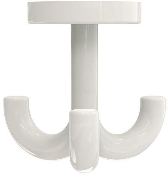 HEWI Dreifachhaken 477.90.050 – Drehbarer Mantelhaken, Polyamid, Stahlblau, Ø 50 mm