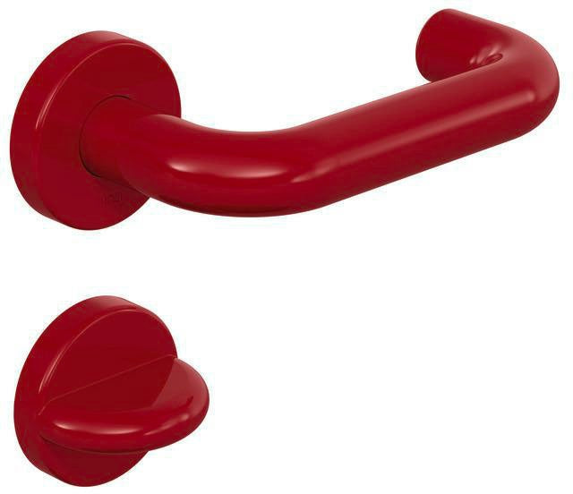 HEWI Rosetten-Drückergarnitur 111R02.230 U-Form FBM DIN L/R D/D – Rubinrot