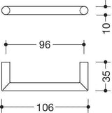 HEWI Möbelgriff 562.10B96 PA 90 – Tiefschwarzer Gehrungsgriff aus Polyamid, 96 mm Befestigungsabstand