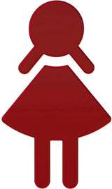 HEWI Symbol Frau 801.91.020 – Selbstklebendes Polyamid-Symbol in Rubinrot, 150 x 87 x 3 mm