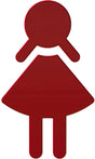 HEWI Symbol Frau 801.91.020 – Selbstklebendes Polyamid-Symbol in Rubinrot, 150 x 87 x 3 mm