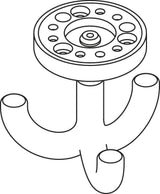 HEWI Dreifachhaken 477.90.050 – Drehbarer Mantelhaken, Polyamid, Stahlblau, Ø 50 mm