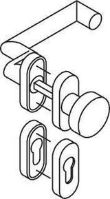 HEWI Profiltürgarnitur 162XAH03.647 Edelstahl PZ-PZ Wechselgarnitur für Türstärke 38,1-48 mm