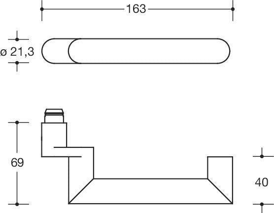 HEWI Rosettengarnitur 162XAH01.640 Edelstahl DIN L/R H-Technik