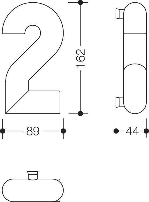 HEWI Hausnummer Ziffer 0 Spezial-Polyamid 99 reinweiß 165 mm Ø 33 mm