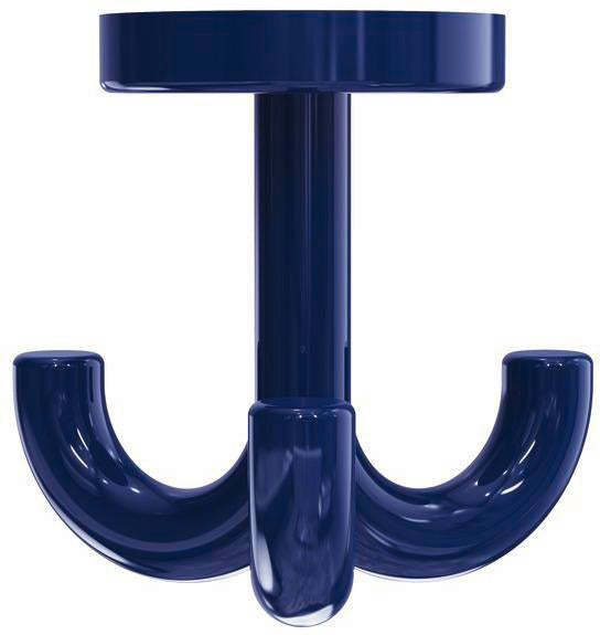 HEWI Dreifachhaken 477.90.050 – Drehbarer Mantelhaken, Polyamid, Stahlblau, Ø 50 mm