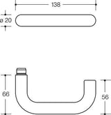HEWI Wechselgarnitur 111R13.113 Kurzschild PZ rubinrot für Türstärke 38-48 mm