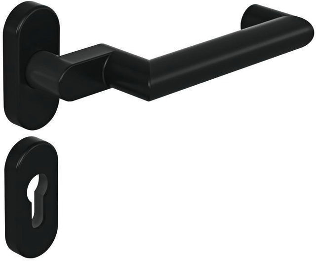 HEWI Rosettengarnitur 162PBR01.640 – Profiltürgarnitur PZ tiefschwarz matt für Türstärke 38,1–48,0 mm