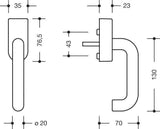 HEWI Fenstergriff 111FG.1 30mm abschließbar reinweiß RAL-RG 607/9
