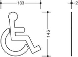 HEWI Symbol Barrierefrei 710XA.150.3 aus Edelstahl, selbstklebend, 150 x 135 mm, matt