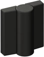 HEWI Scharnier DIN links 52x47 mm aus Polyamid mit Metalleinleger, tiefschwarz matt