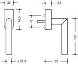 HEWI Fenstergriff abschließbar 162PCFGA.2 – reinweiß, 30 mm, mit 90°-Rastung