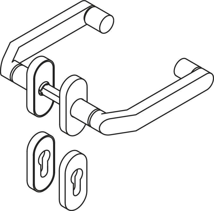 HEWI Rosettengarnitur 270XAH01.130 Edelstahl PZ DIN L/R für Zimmertüren