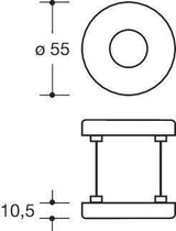 HEWI Drückerrosetten-Paar 305.23PBR 90 – Tiefschwarz matt, 55 mm, R-Technik