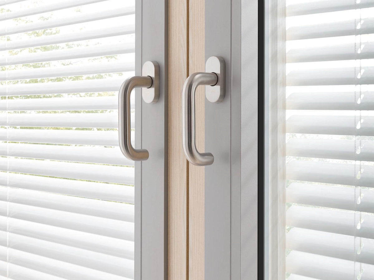 HEWI Fenstergriff 111XAFG Edelstahl matt geschliffen mit Druckzylinder und Vierkantstift 7 mm