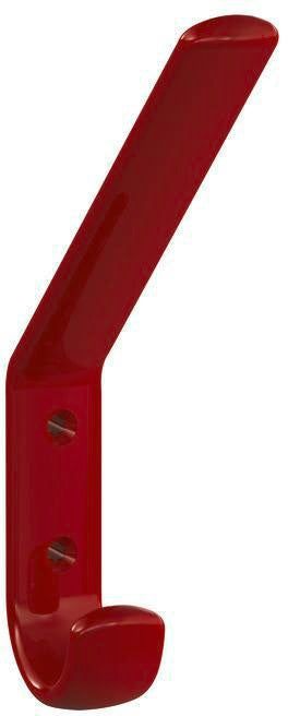 HEWI Garderobenhaken 477.90.070 mit abgewinkeltem Huthaken, rubinrot, 163 mm hoch