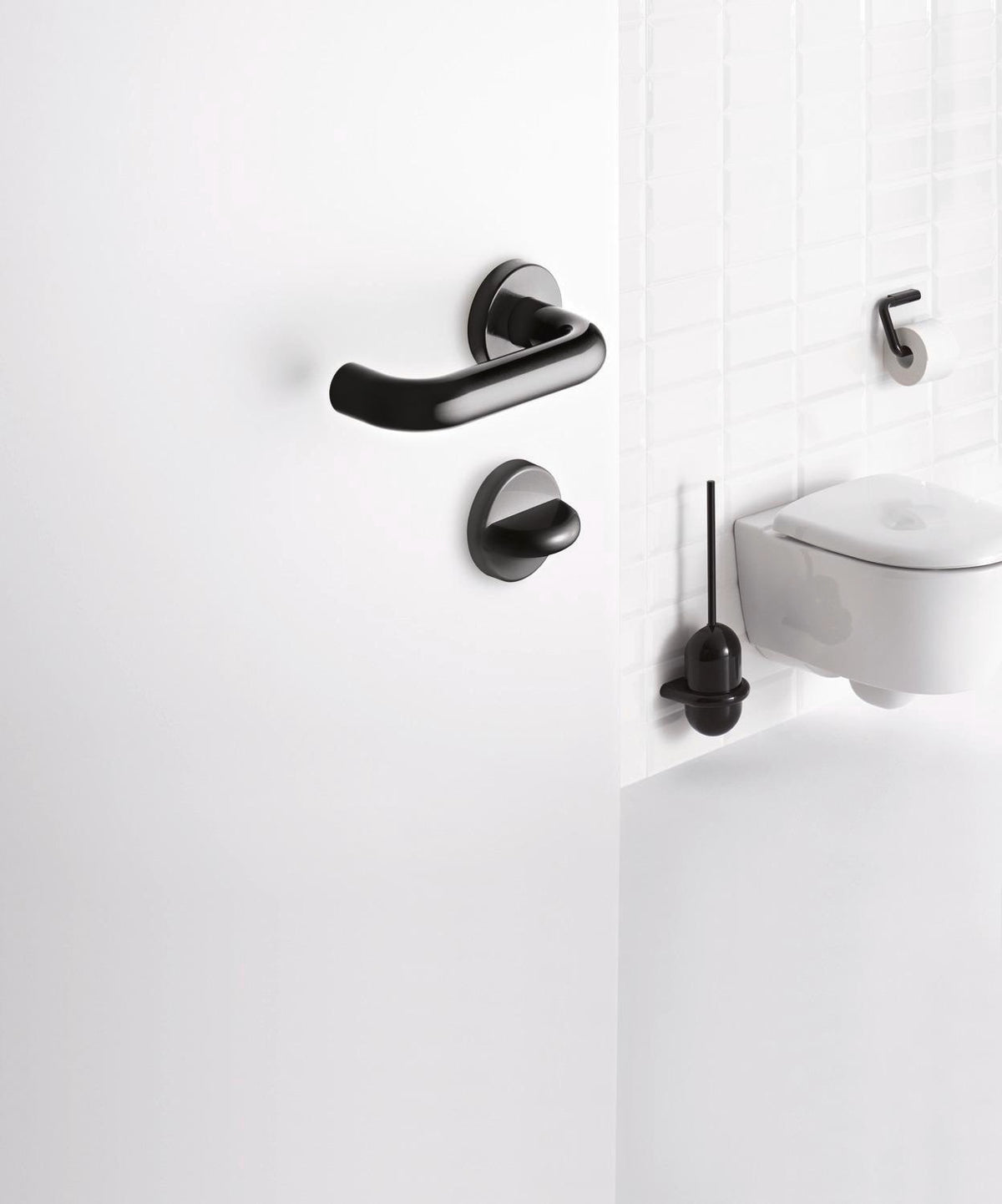 HEWI Rosetten-Drückergarnitur 111R02.230 U-Form FBM DIN L/R D/D – Rubinrot