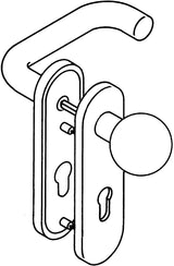 HEWI Wechselgarnitur 111R13.113 Kurzschild PZ rubinrot für Türstärke 38-48 mm