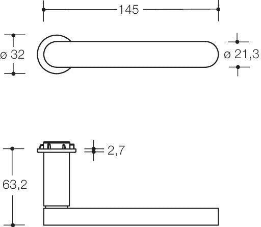 HEWI Zimmergarnitur 270XAM01.130 Edelstahl PZ-PZ Rosette Drückergarnitur
