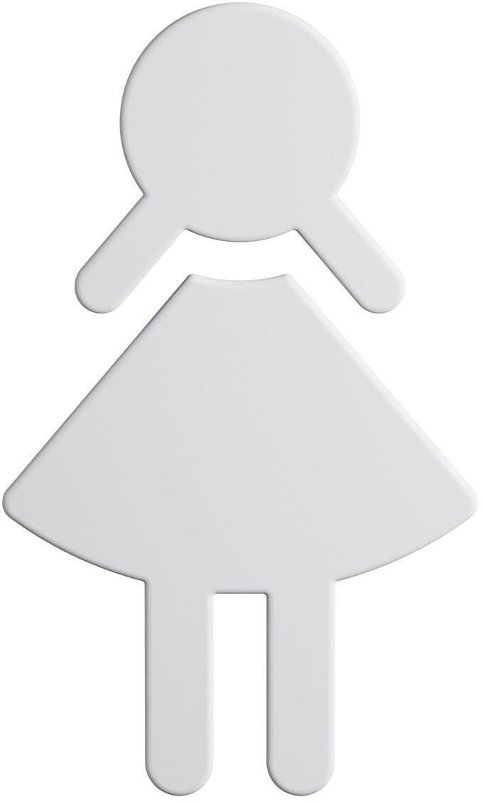 HEWI Symbol Frau 801.91.020 – Selbstklebendes Polyamid-Symbol in Rubinrot, 150 x 87 x 3 mm