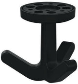 HEWI Dreifachhaken Serie 477 – elastischer Mantelhaken in Matt Tiefschwarz, 90 mm tief, H 69 mm
